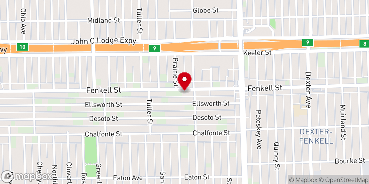 Map showing location of White Chapel Fellowship Hall