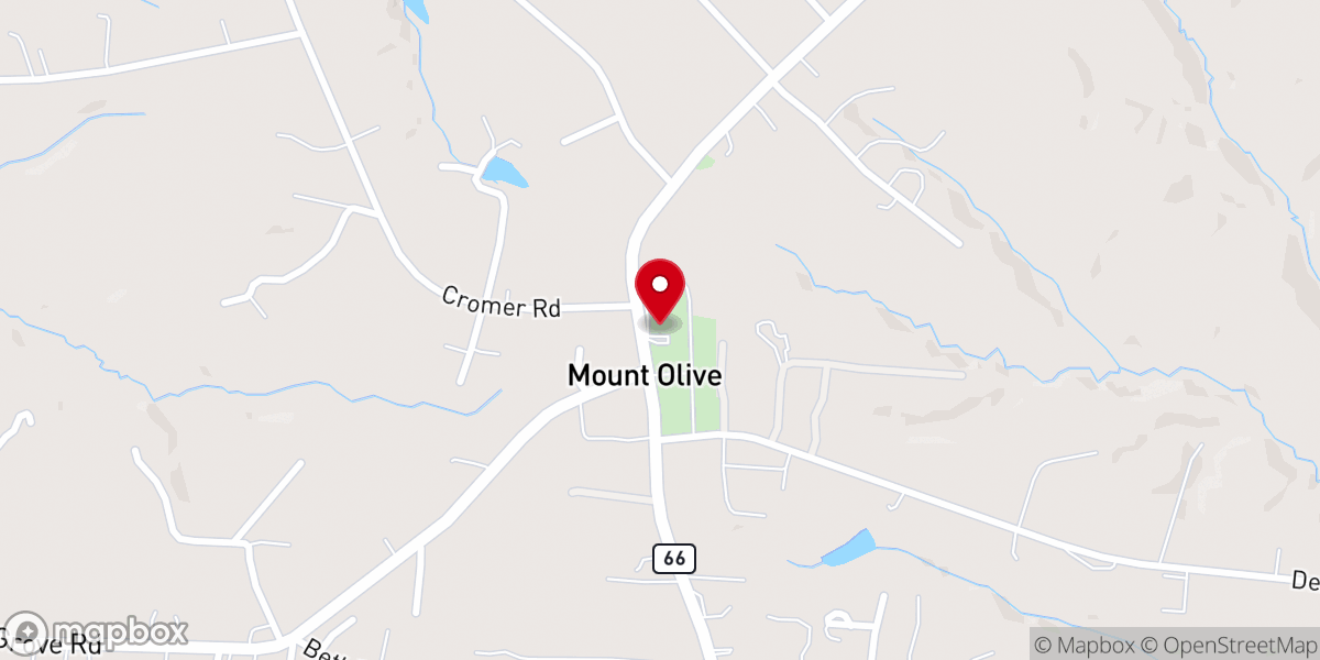 Map showing location of Mount Olive Baptist Church