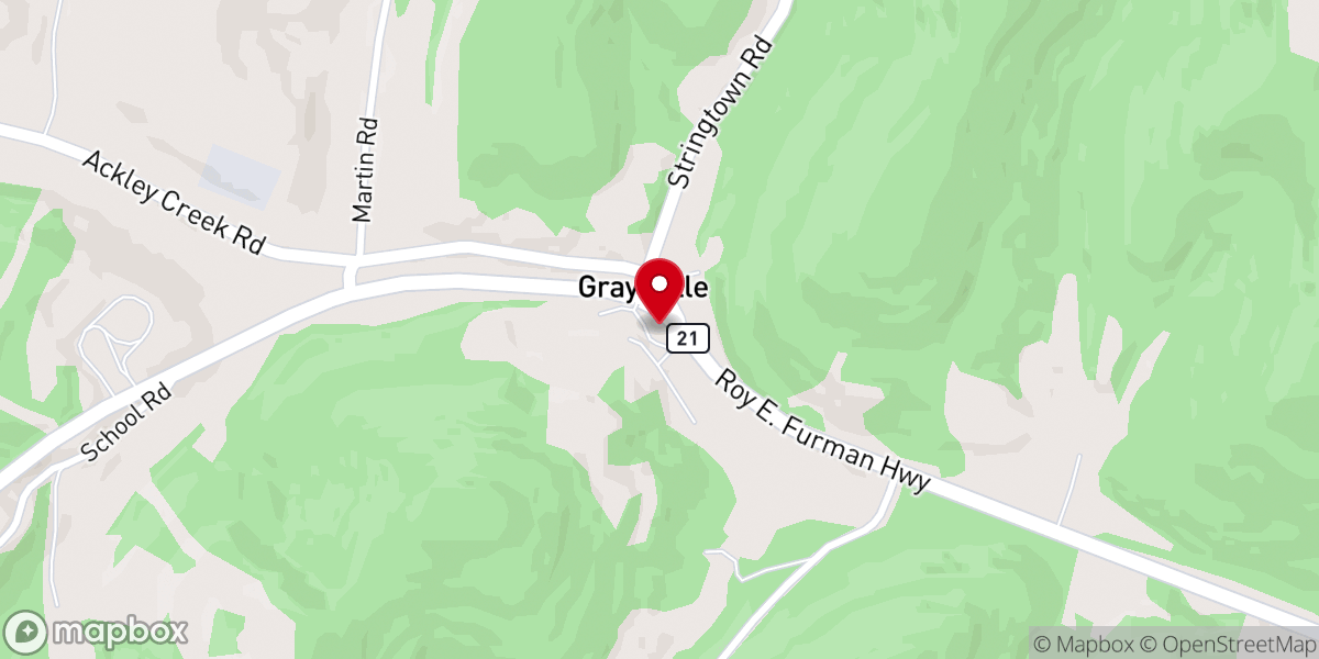 Map showing location of Unity Presbyterian Church