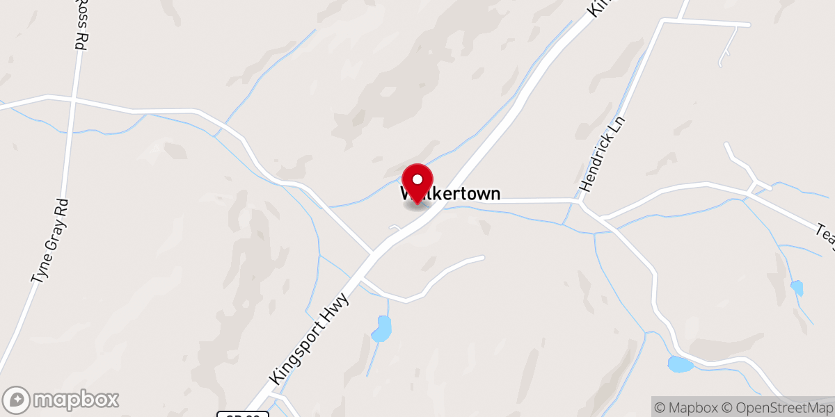 Map showing location of Walkertown Presbyterian Church