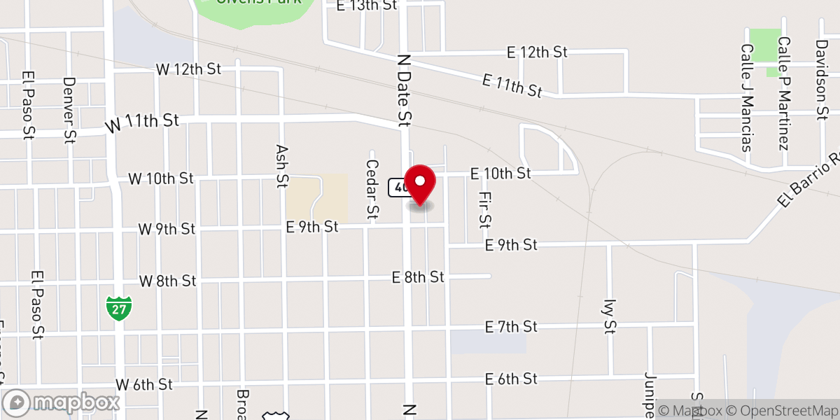 Map showing location of Iglesia Bautista Date Street