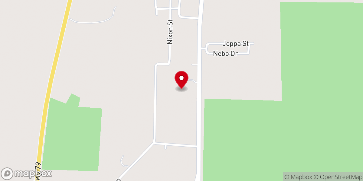 Map showing location of New Greenwood Baptist Church