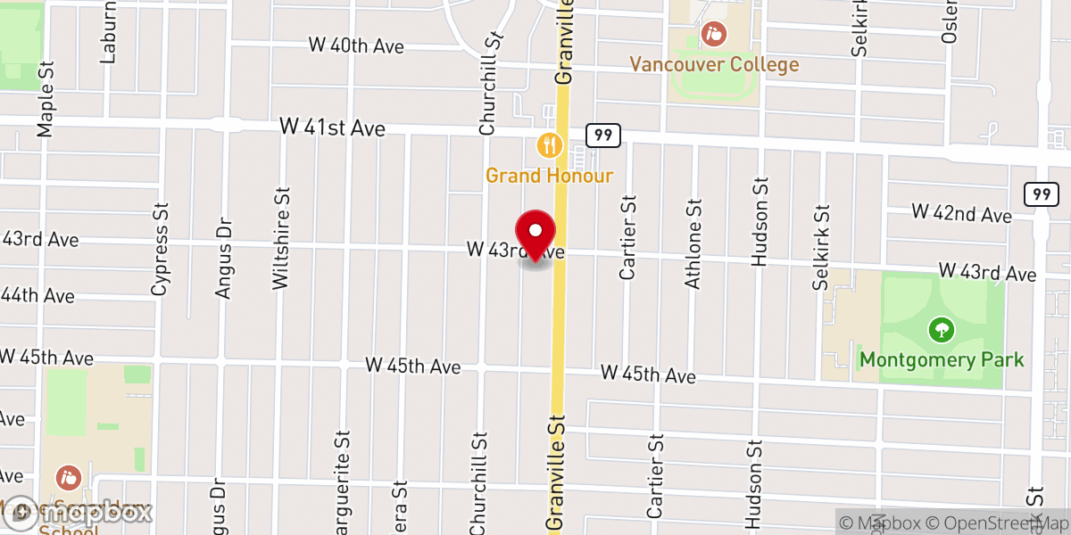 Map showing location of Granville Chapel