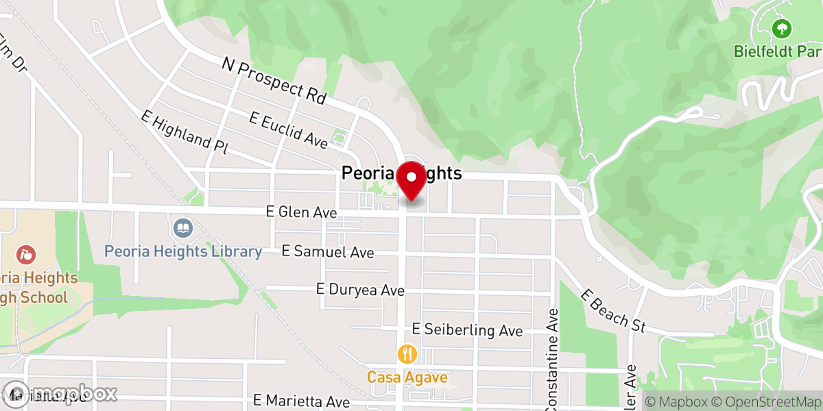 Map showing location of Peoria Heights Christian Church
