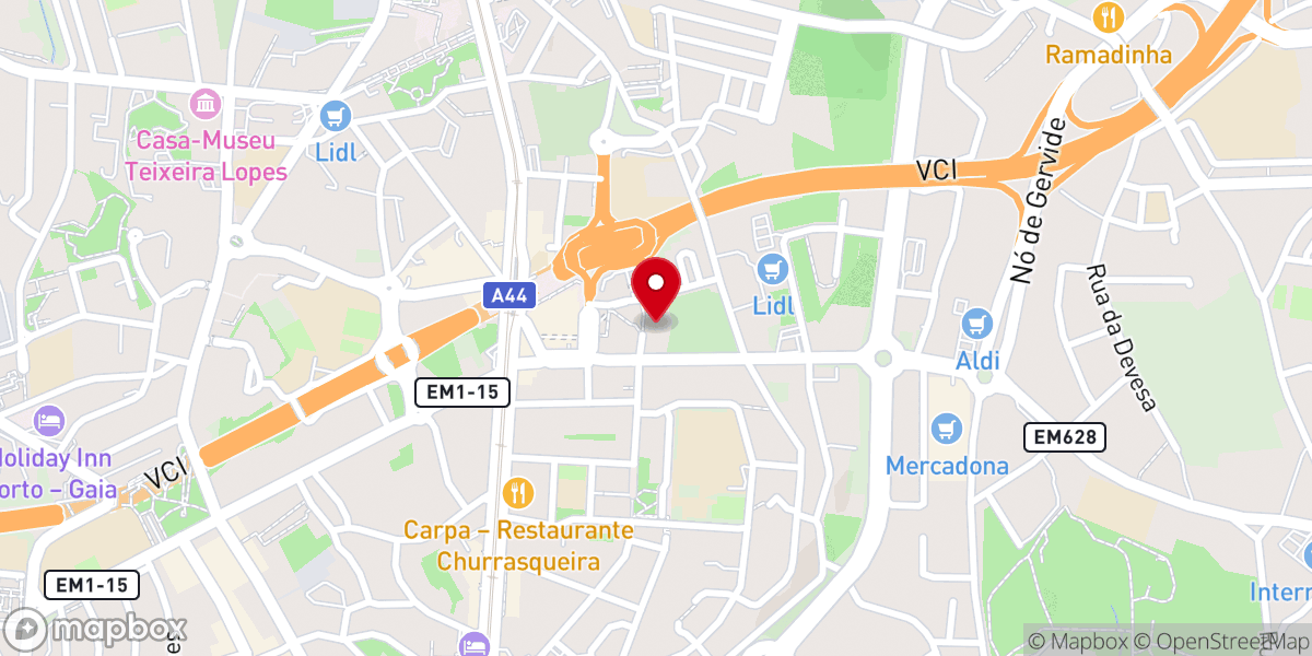 Map showing location of Igreja Paroquial de Mafamude