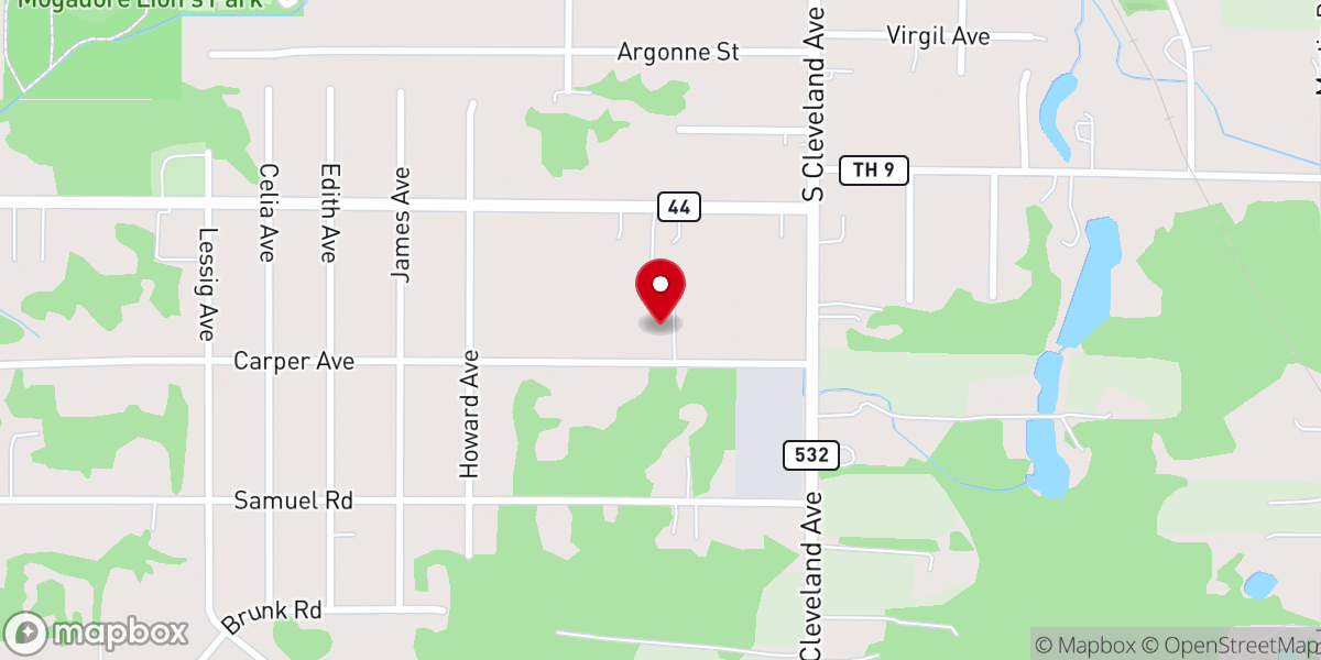 Map showing location of New Life Baptist Church
