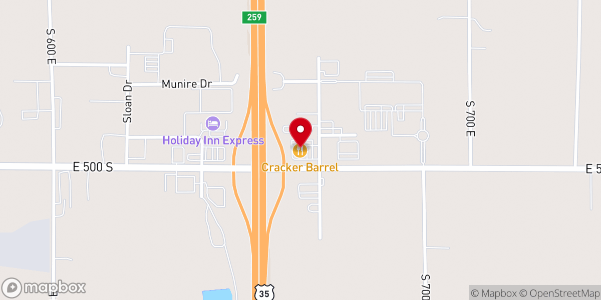 Map showing location of Cracker Barrel Old Country Store