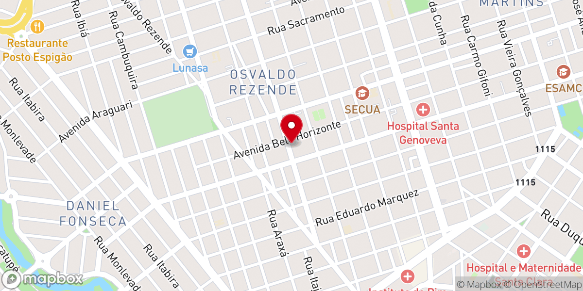 Map showing location of Igreja Batista Atitude Uberlândia