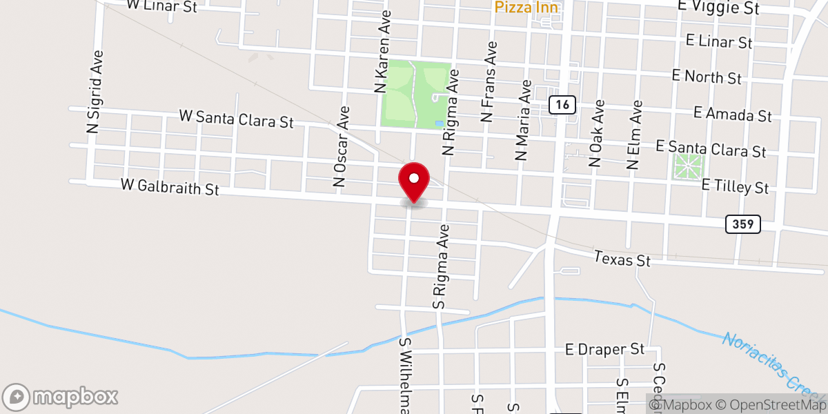 Map showing location of First Baptist Church