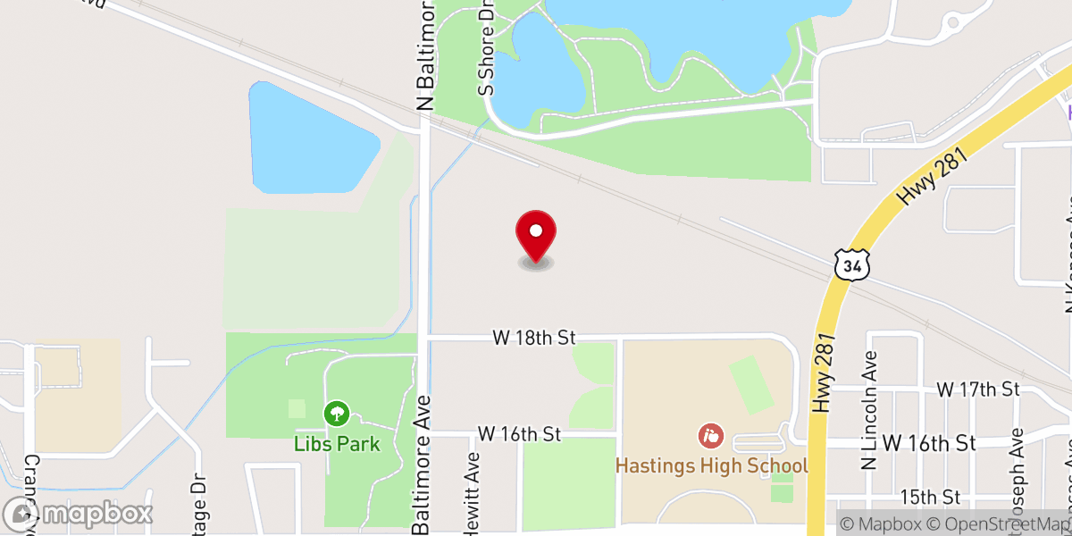 Map showing location of Hastings Christian School