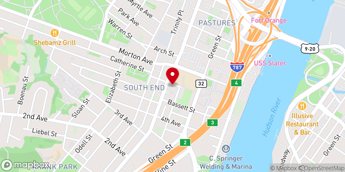 Map showing location of Mt Zion Baptist