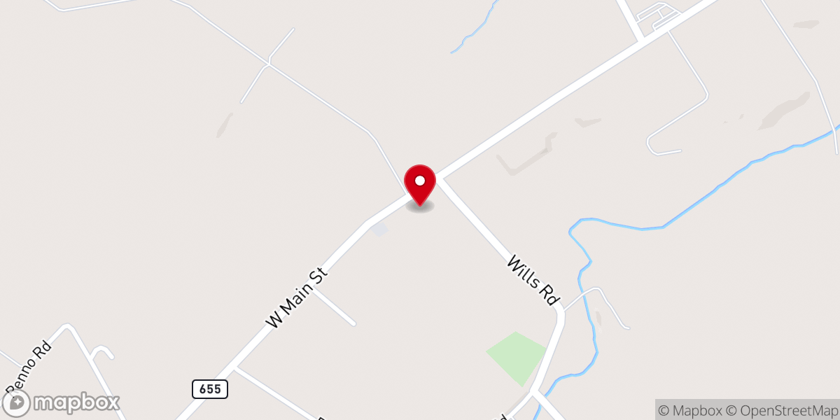 Map showing location of Locust Grove Mennonite Church