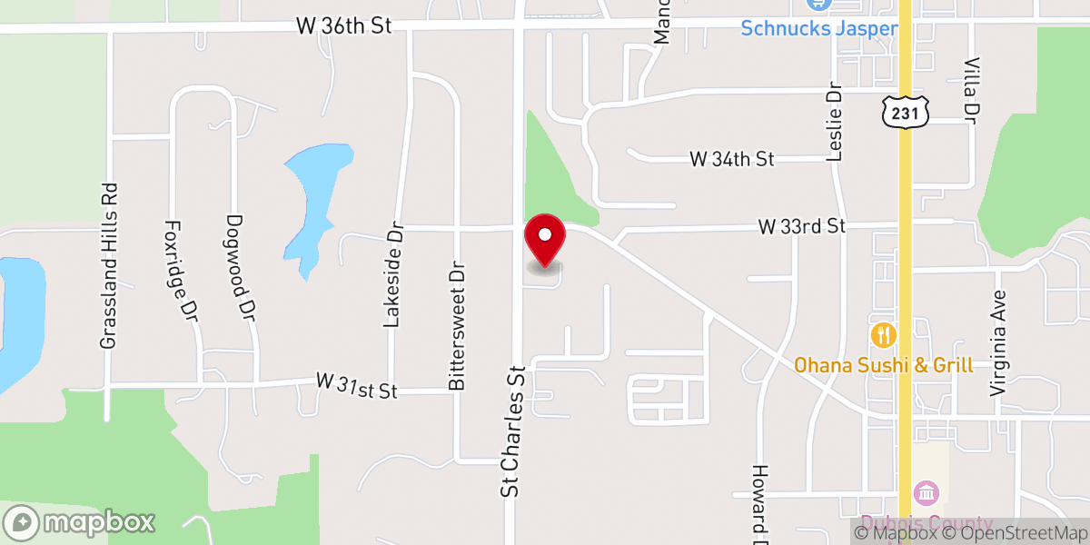 Map showing location of First Presbyterian Church