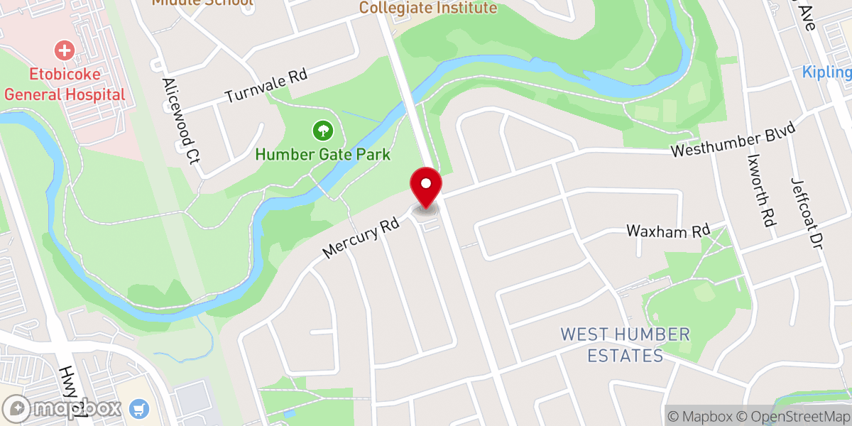 Map showing location of Martin Grove United Church