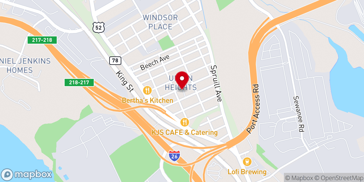 Map showing location of Calvary African Methodist Episcopal Church