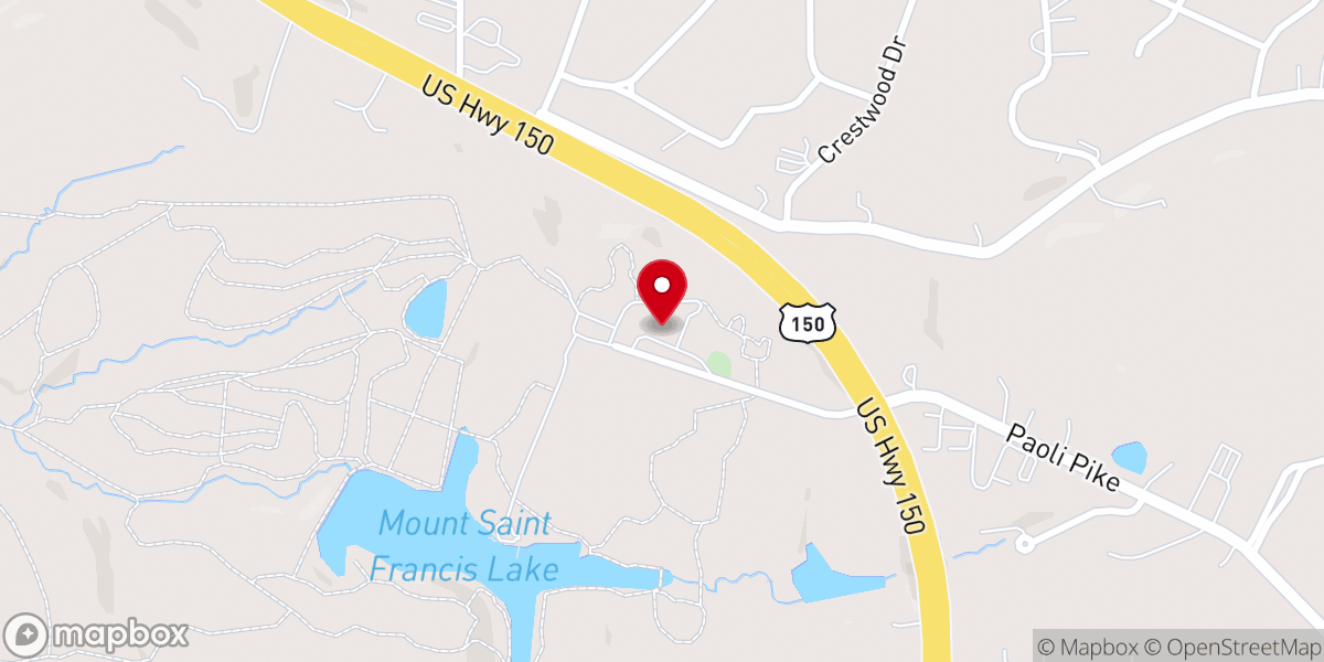 Map showing location of New Albany Deanery Catholic Youth Ministries