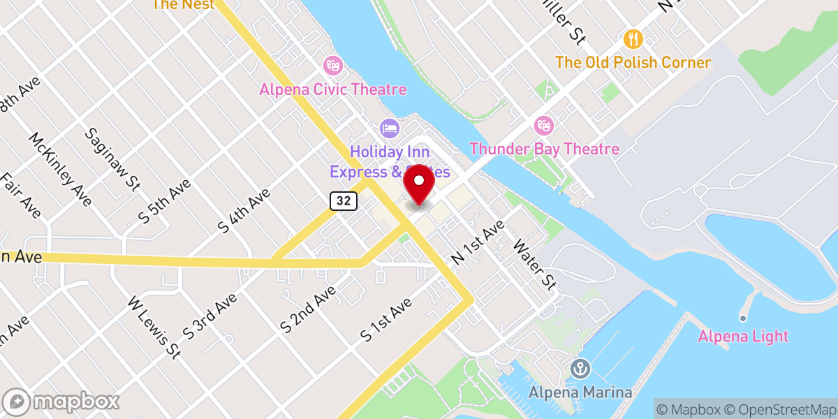Map showing location of Art in the Loft