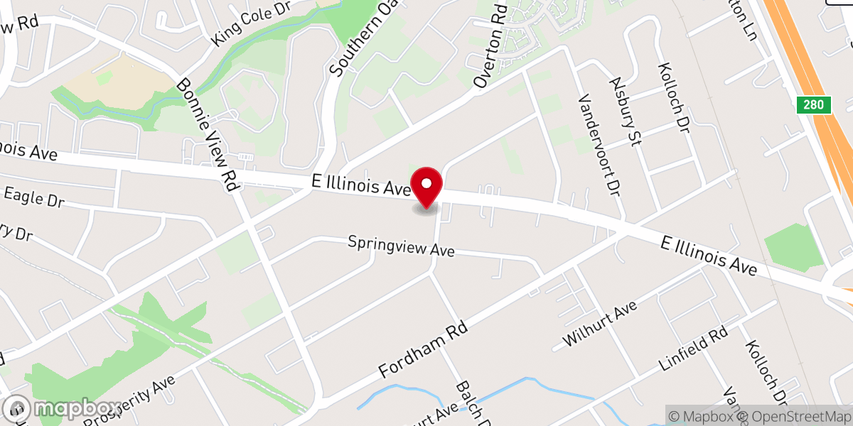 Map showing location of New Independent Baptist Church