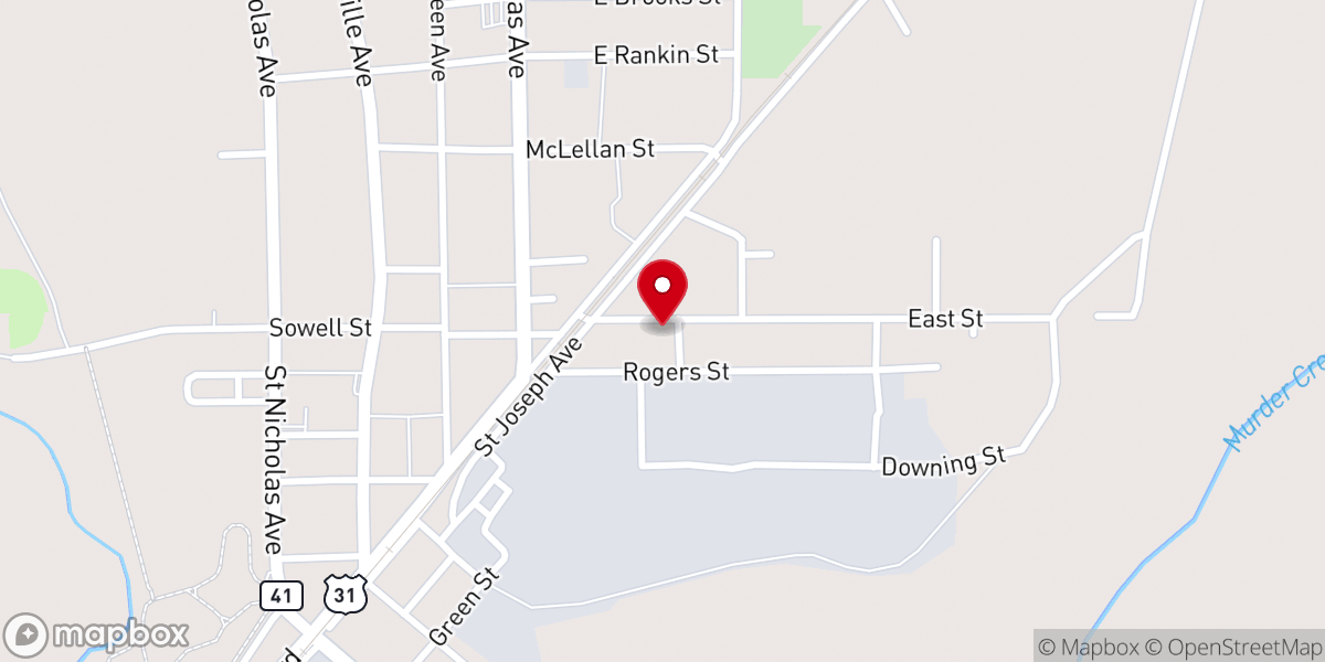 Map showing location of Shiloah United Methodist Church