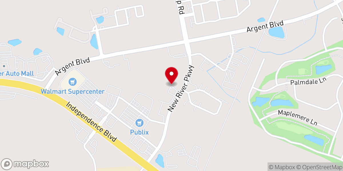 Map showing location of NewSpring Church
