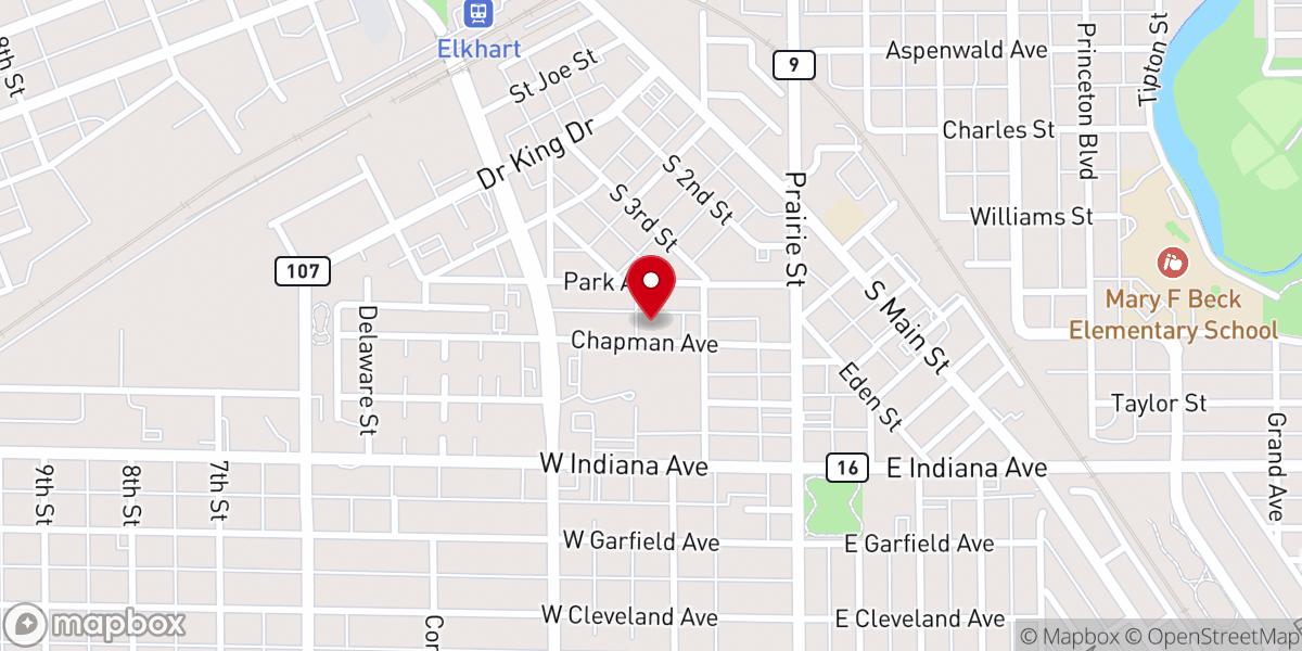 Map showing location of Community Missionary Baptist Church
