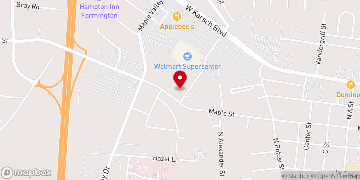 Map showing location of El Tapatio of Farmington