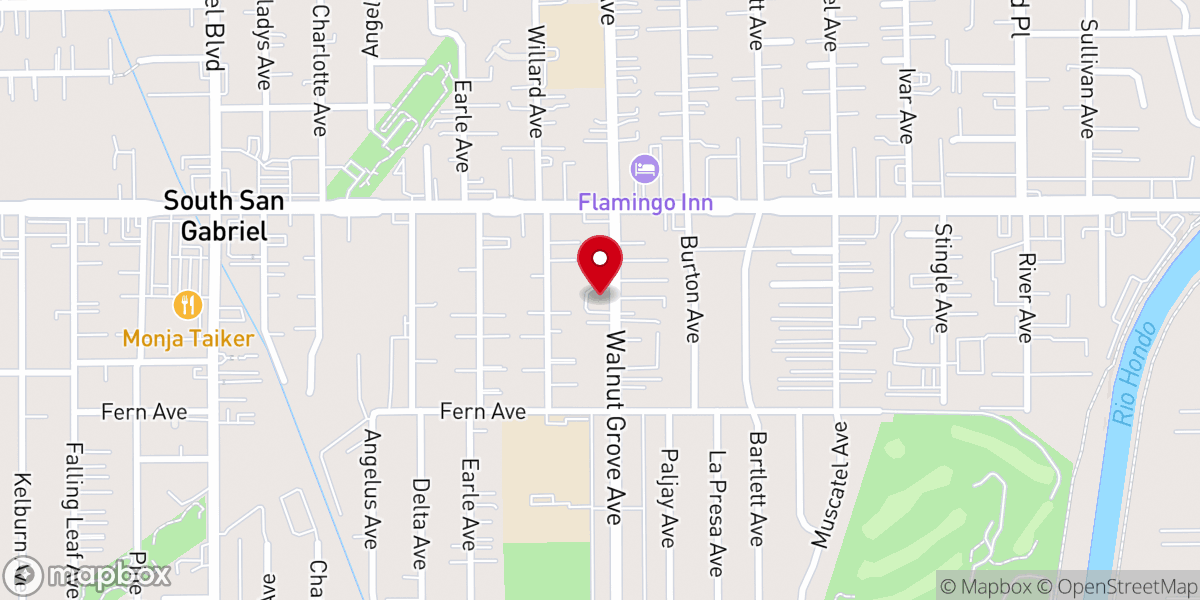 Map showing location of Rosemead Church of Nazarene