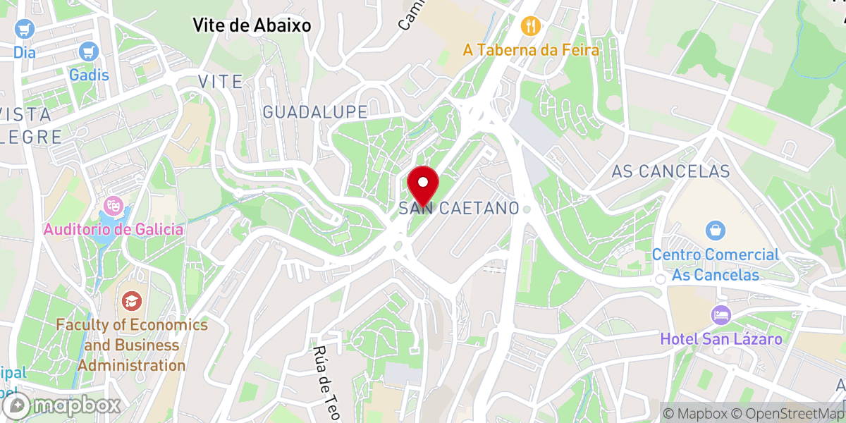 Map showing location of Iglesia de San Cayetano