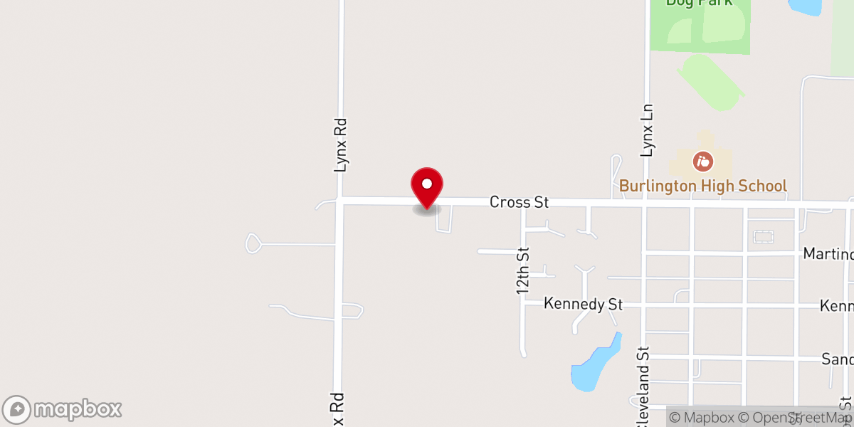 Map showing location of Christian Church of Burlington