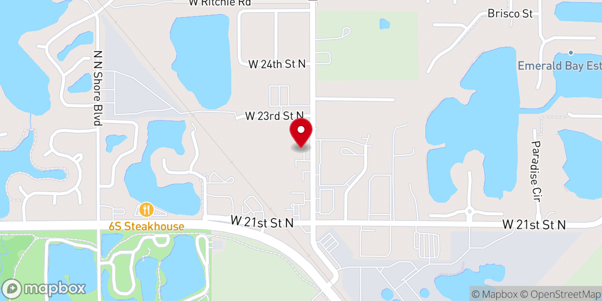 Map showing location of Live Oaks Community Church