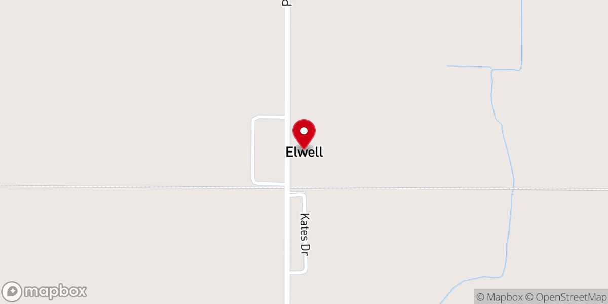 Map showing location of Elwell