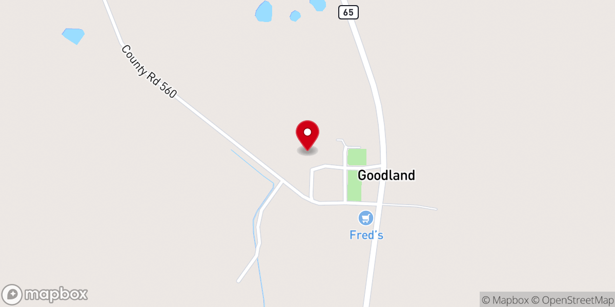 Map showing location of Goodland Community Center