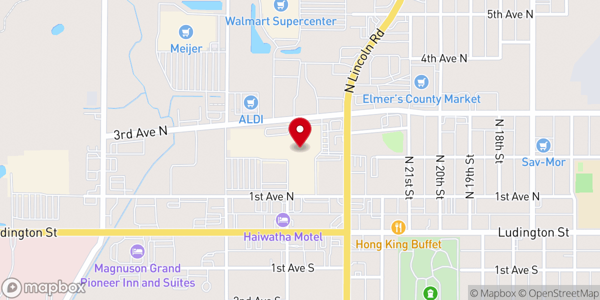 Map showing location of Delta Plaza Mall