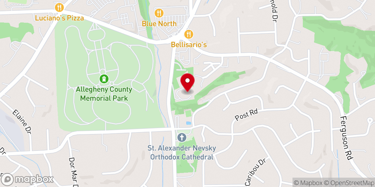 Map showing location of Temple Ohav Shalom
