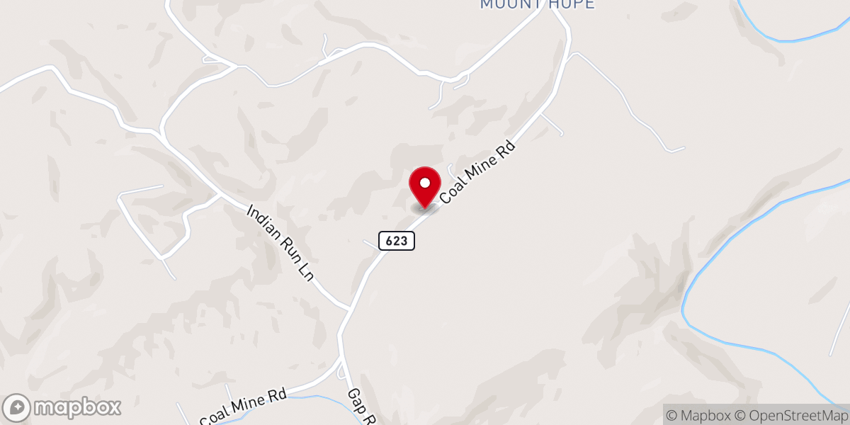 Map showing location of Mt Hope Presbyterian Church