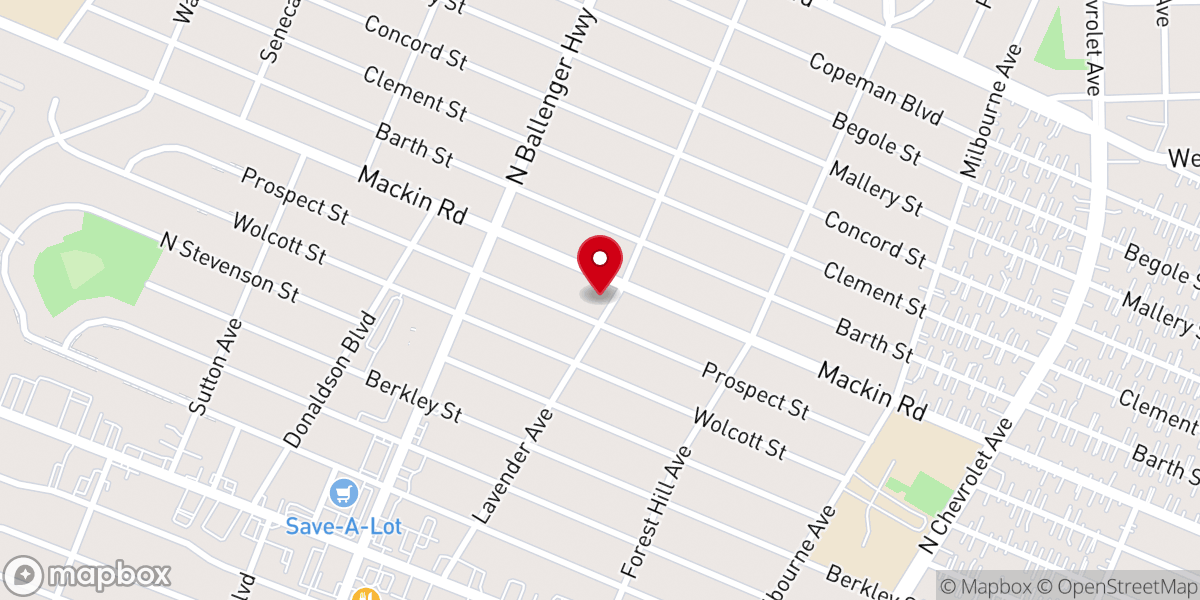 Map showing location of New Community Baptist Church
