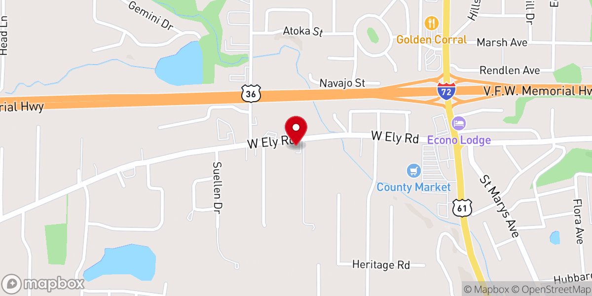 Map showing location of Grace Covenant Baptist Church