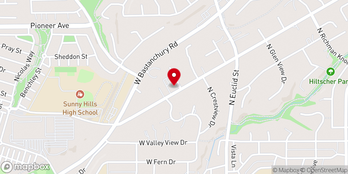Map showing location of Emmanuel Episcopal Church of Fullerton