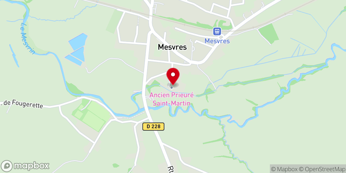 Map showing location of Prieuré Saint-Martin de Mesvres