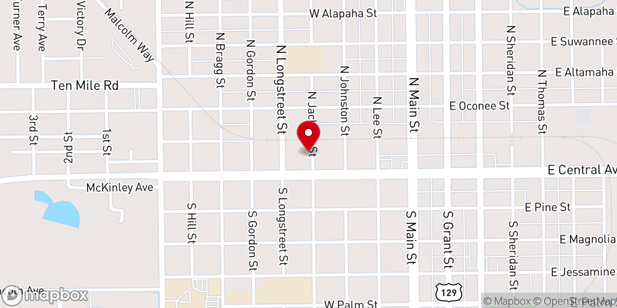 Map showing location of Victory Baptist Church