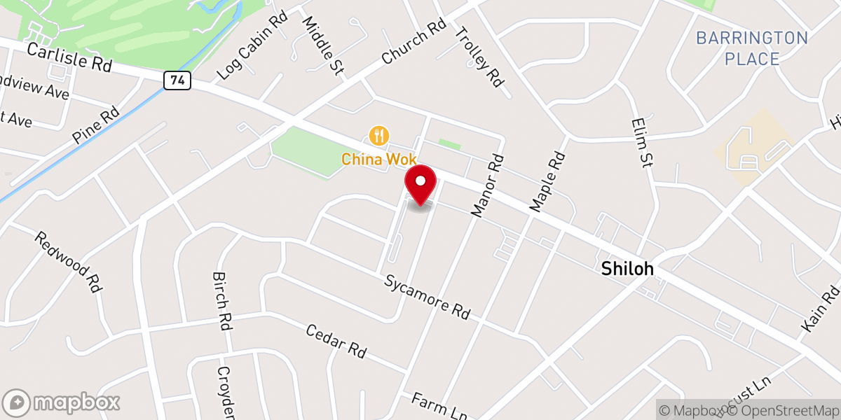 Map showing location of Shiloh United Church of Christ