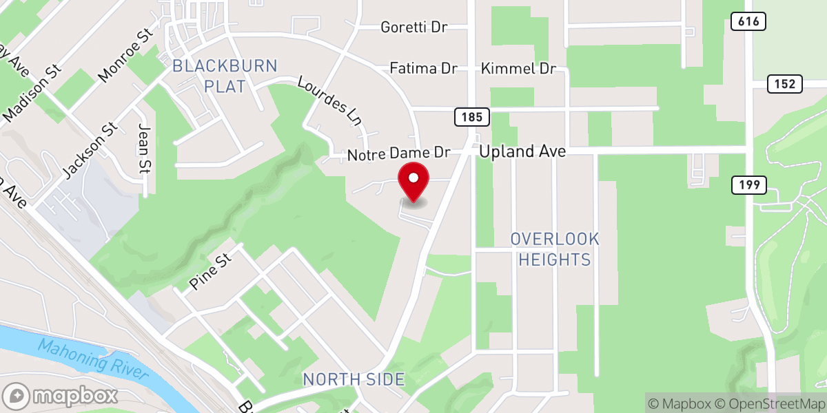 Map showing location of Holy Trinity Roman Catholic Church