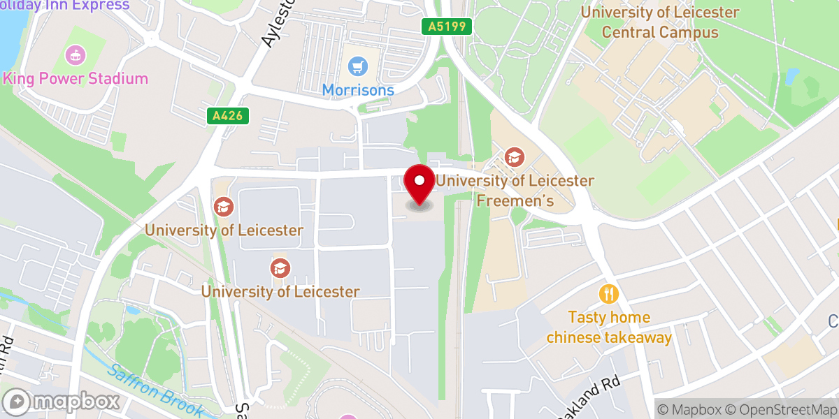 Map showing location of Covenant Life Church Leicester