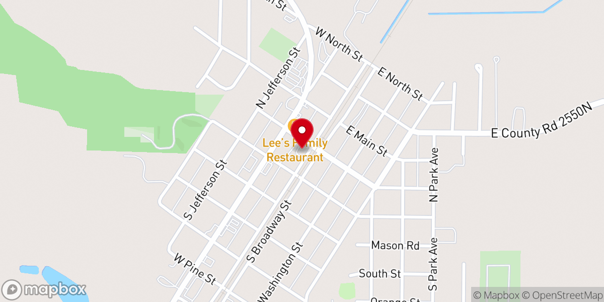 Map showing location of Manito Village Hall