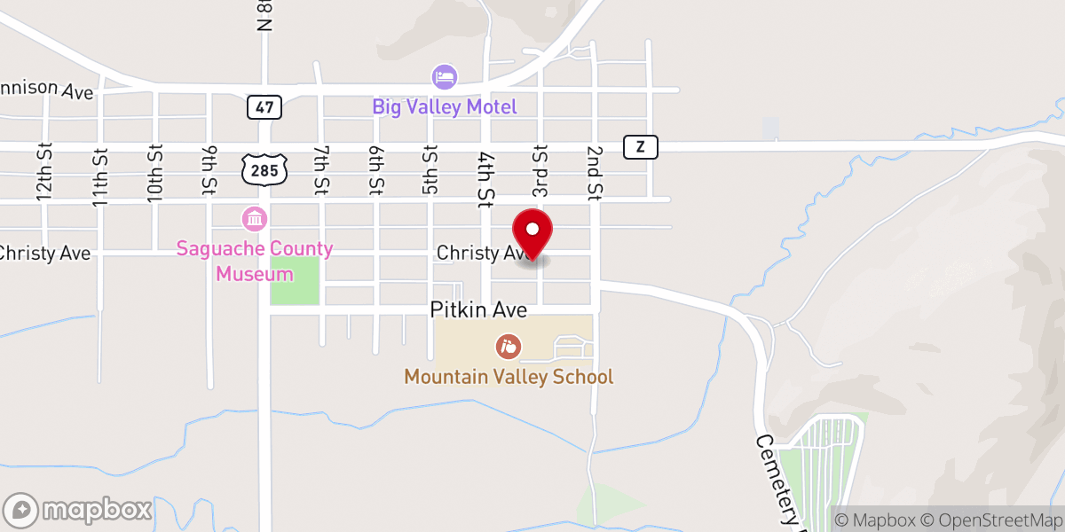 Map showing location of Saguache County Land Use