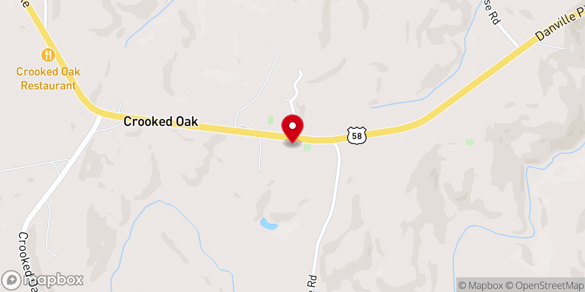 Map showing location of Crooked Oak Missionary Baptist
