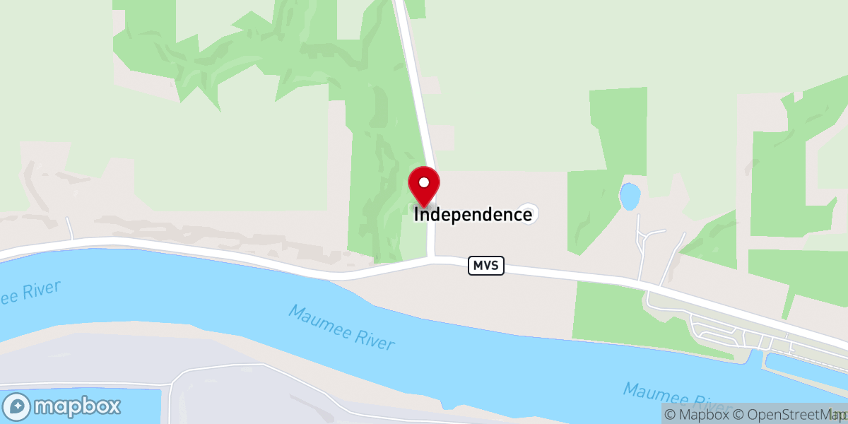 Map showing location of Independence United Methodist Church