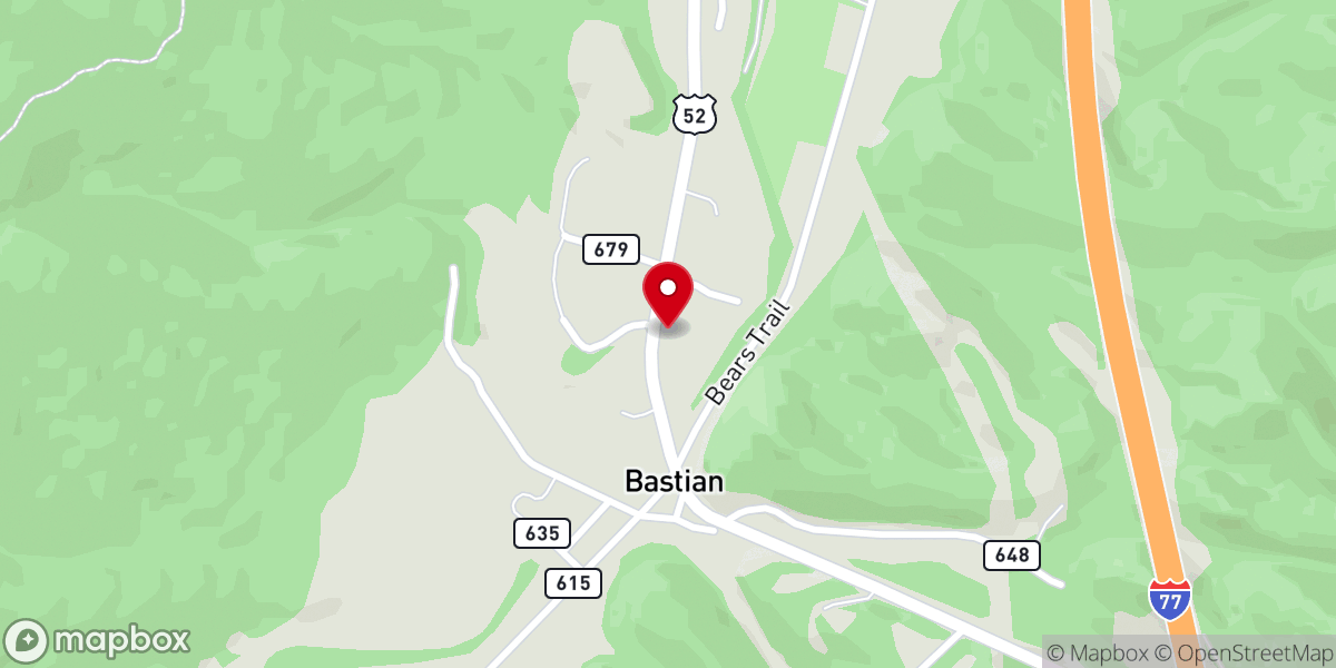 Map showing location of Bastion Union Church - Food Distribution Center