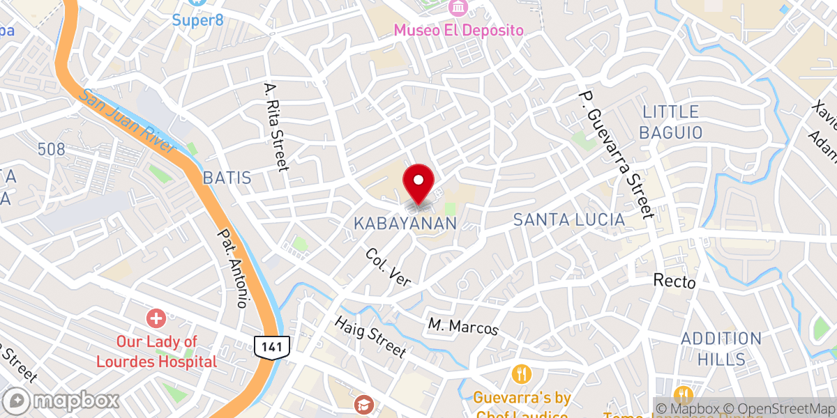 Map showing location of Church of San Juan Del Monte Historical Marker