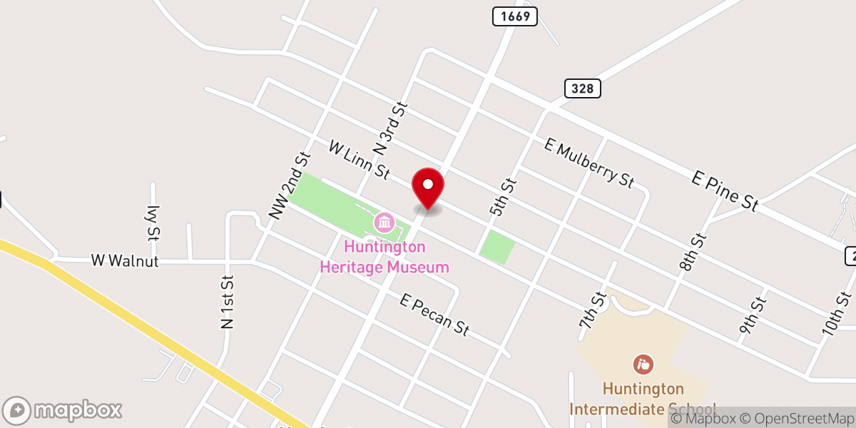 Map showing location of Huntington First Baptist